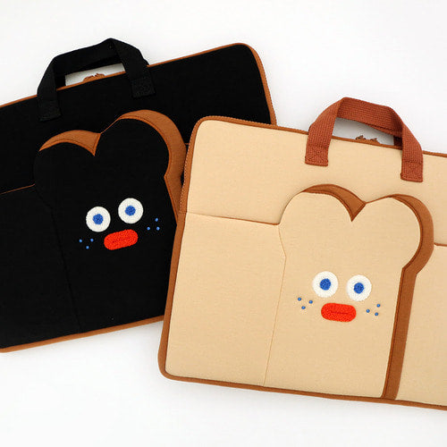 15 Laptop Macbook Case Pouch Bags with Pocket, Handle - Toast Brunch Brother Brand/ Student/office bag
