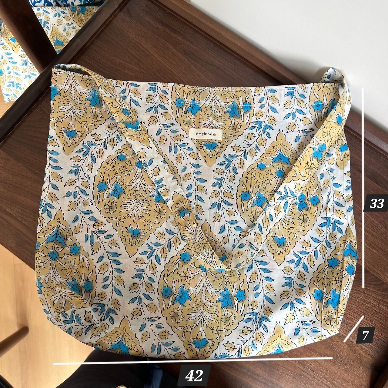 Bohemian Garden Hand Print Cotton Tote Bag - Luckyplanetusa