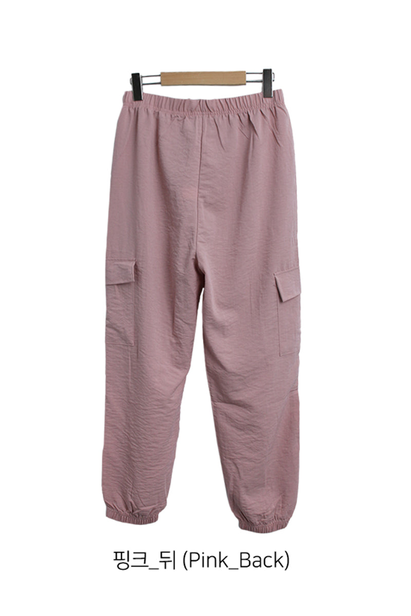 Linen Touch Utility Cargo Jogger Pants