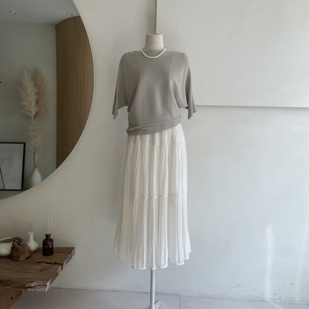 Soft Breeze Pleated Skirt Set - Luckyplanetusa