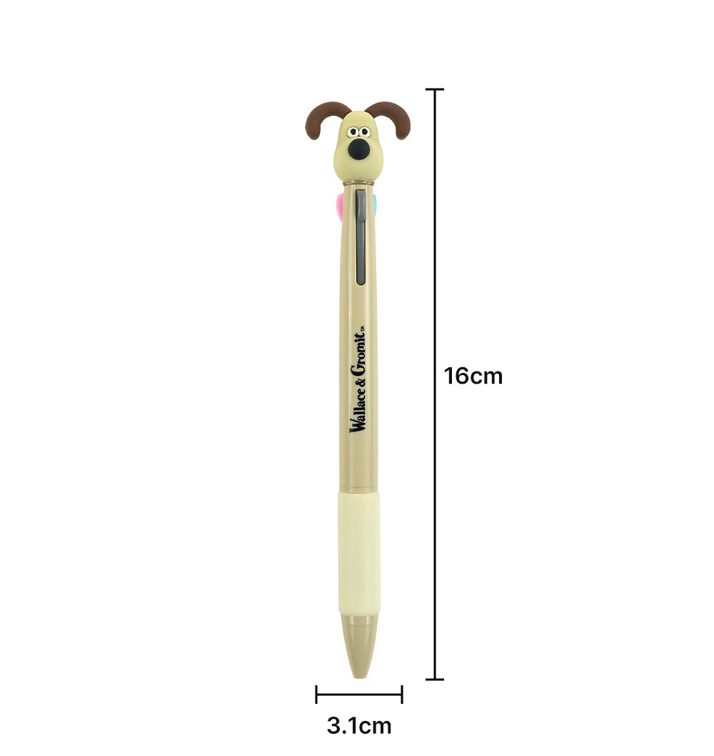 Wallace & Gromit 3-Color Figure Ballpoint Pen – 0.7mm (Gromit / Shaun)