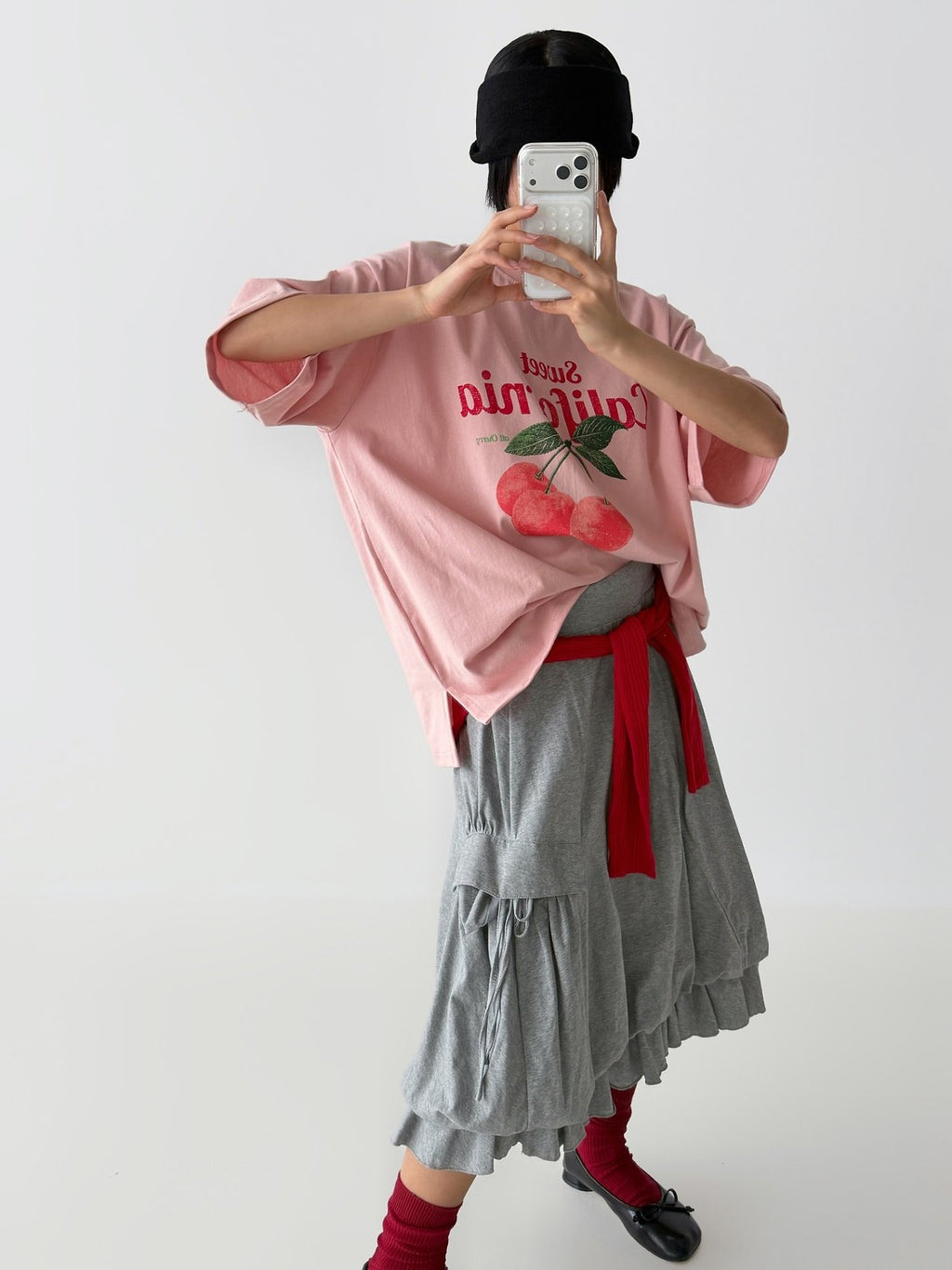 Retro Cherry Oversized Cotton Tee