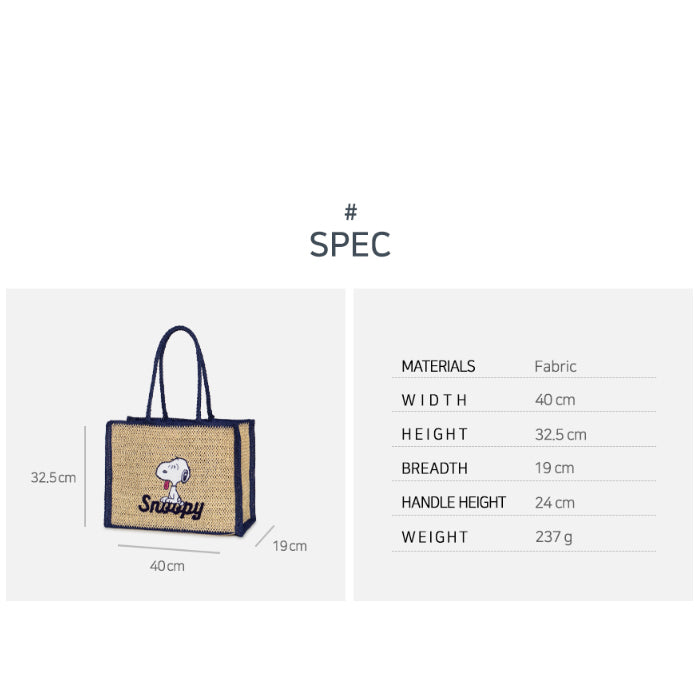 Snoopy Raffia Summer Tote Bag (Official Peanuts Licensed) - Luckyplanetusa