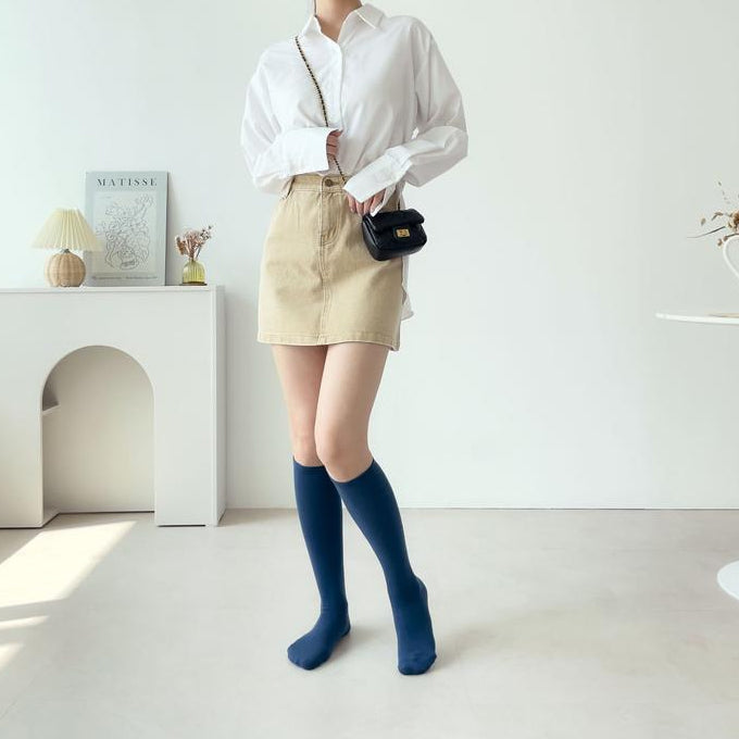 Balance Grip Knee-High Yoga Socks Non slip Made in Korea