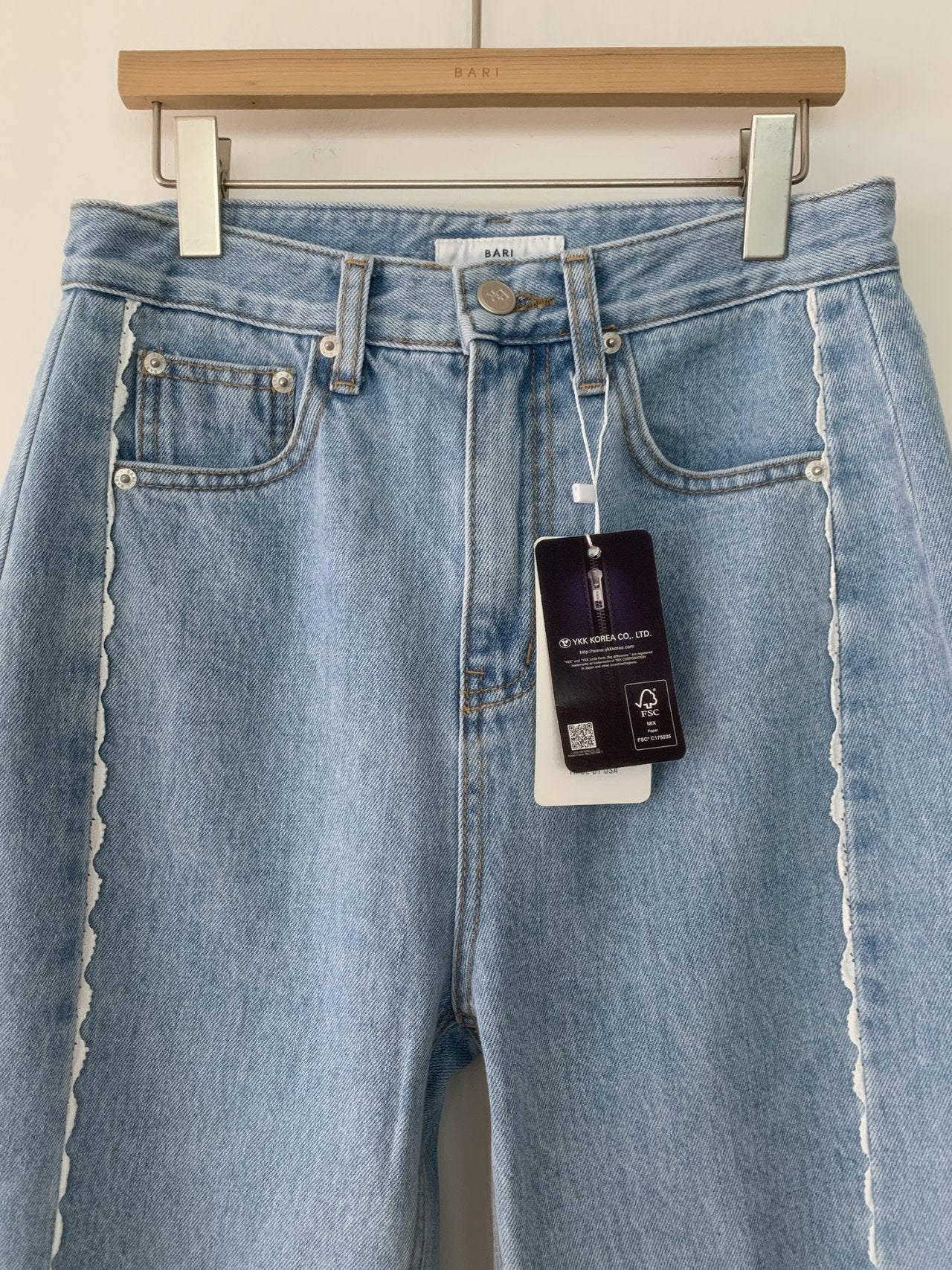 LineCut Wide Straight Denim Pants Vertical Seam Detail High-Rise Jeans - Luckyplanetusa