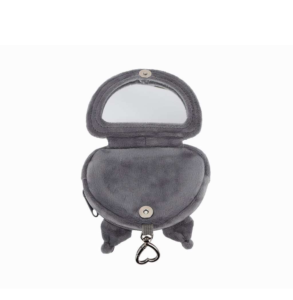 Kuromi Fluffy Coin Pouch with Keychain and Mirror
