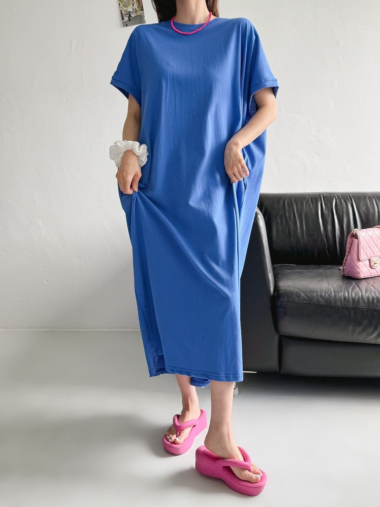 Soft Breeze Oversized Cotton Maxi Dress - Luckyplanetusa