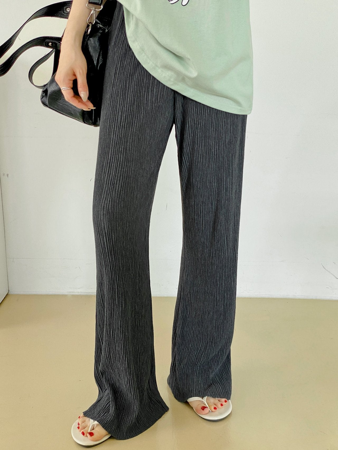 Soft Flow Pleated Wide Pants - Luckyplanetusa