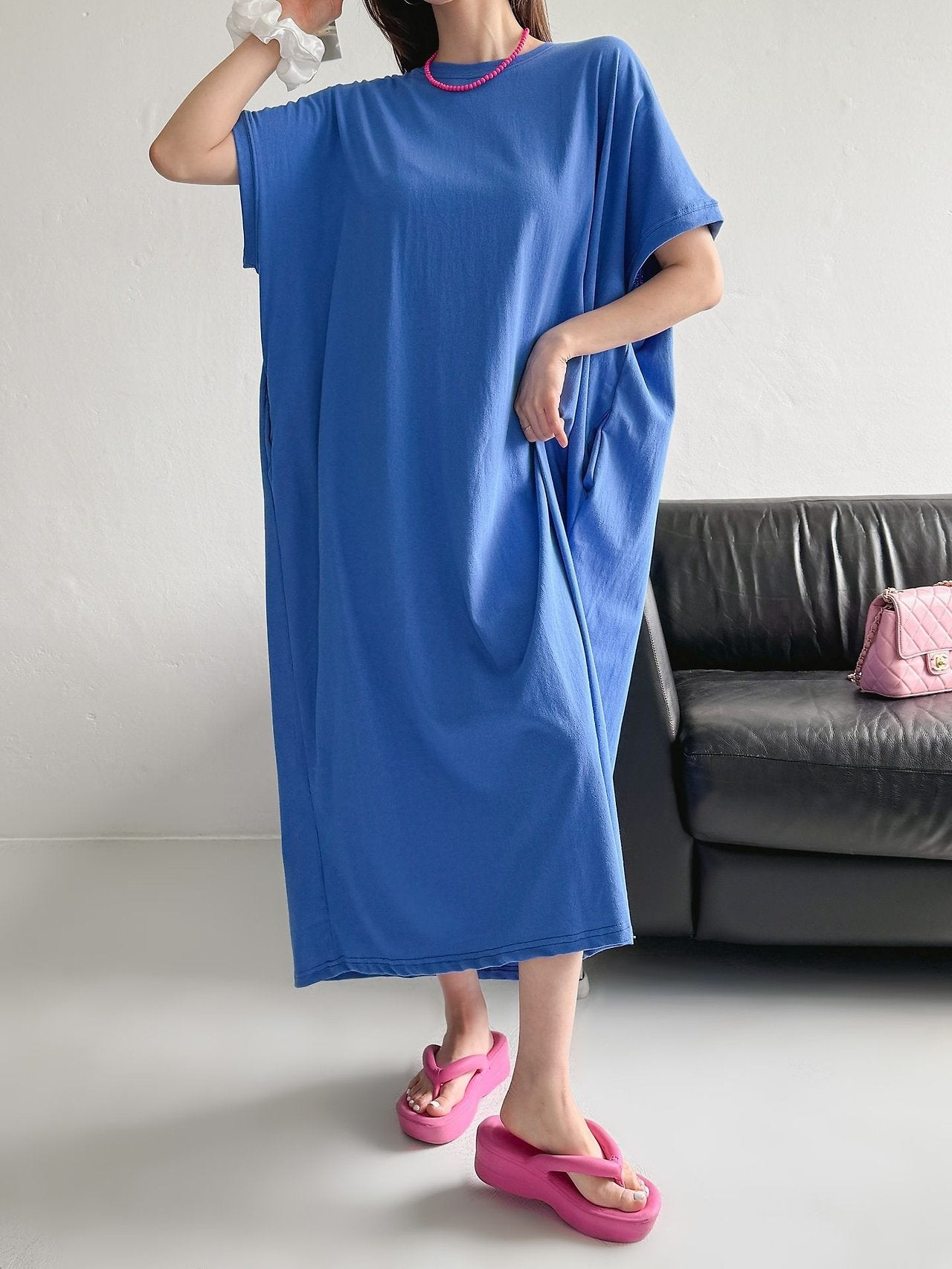 Soft Breeze Oversized Cotton Maxi Dress - Luckyplanetusa