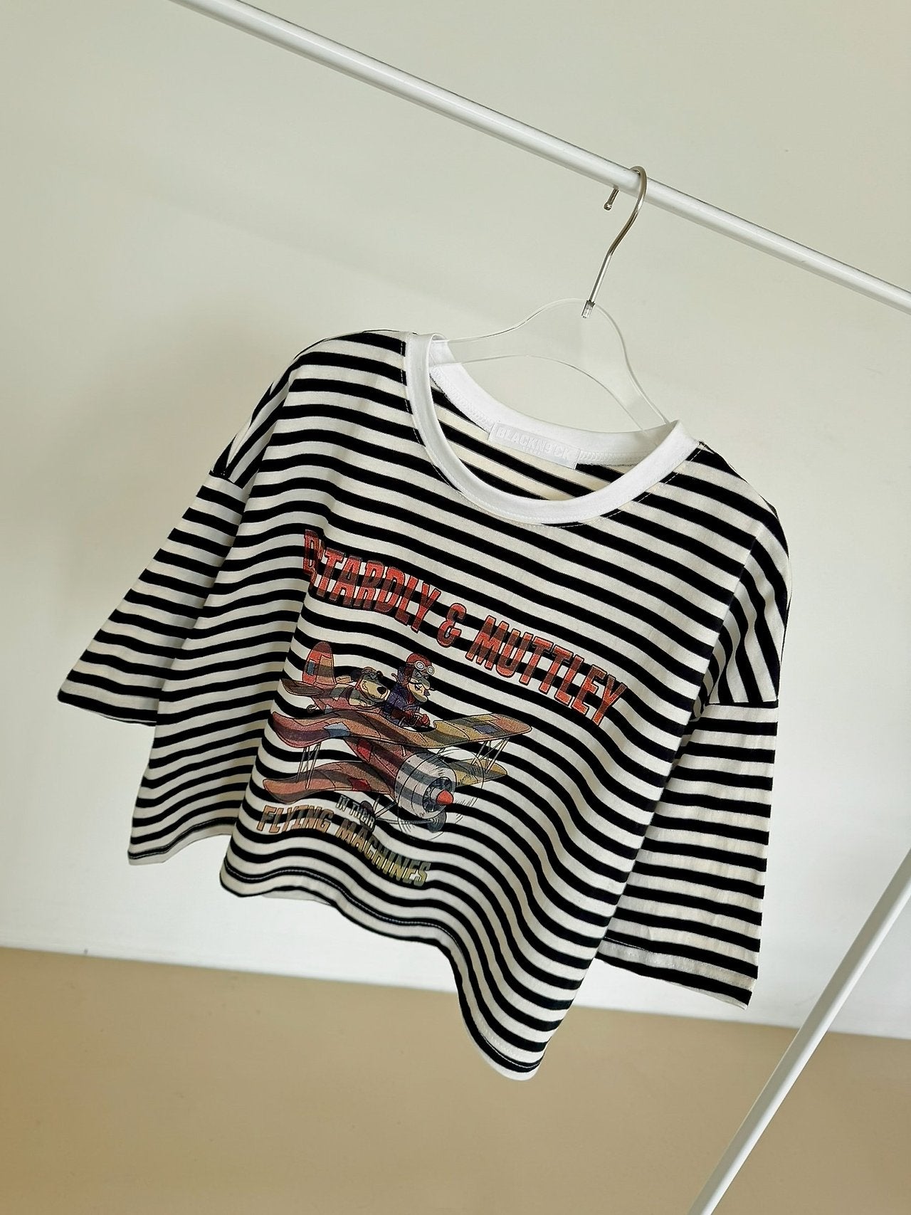 Vintage Pilot Stripe Crop Tee - Luckyplanetusa
