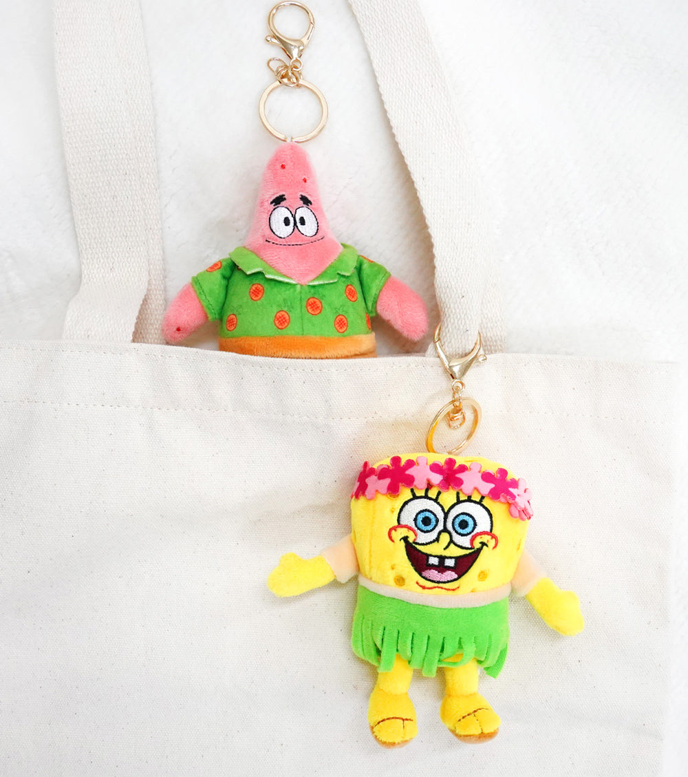Hawaiian SpongeBob & Patrick Plush Keyring – Tropical Vacation Series