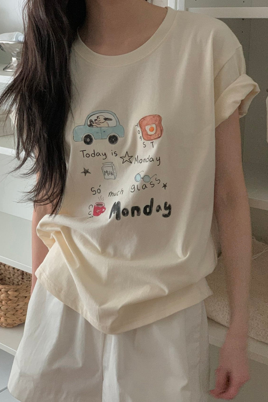 Monday Mood Graphic Cotton Tee - Luckyplanetusa
