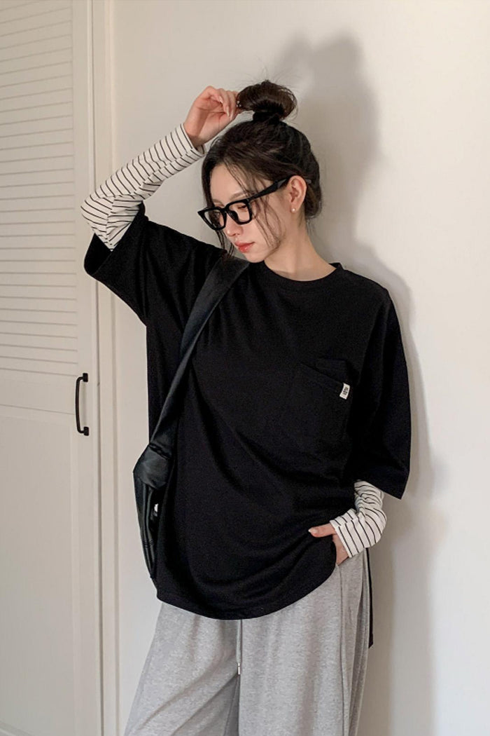 Everyday Ease Pocket Cotton Tee Made in Korea - Luckyplanetusa