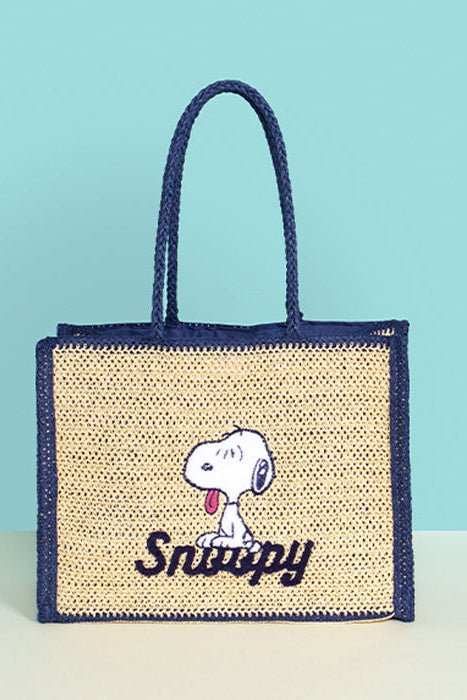 Snoopy Raffia Summer Tote Bag (Official Peanuts Licensed) - Luckyplanetusa