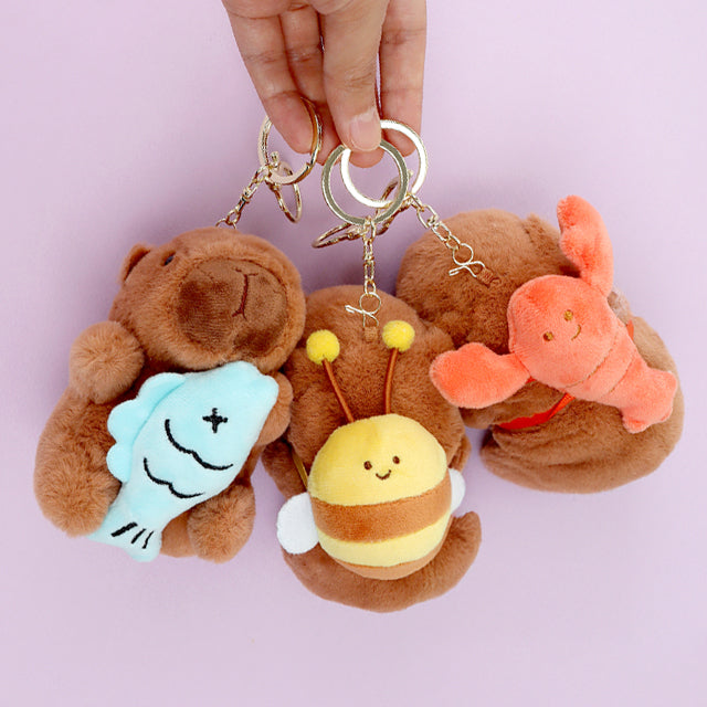 Animal Friends Capybara Plush Keyring Random
