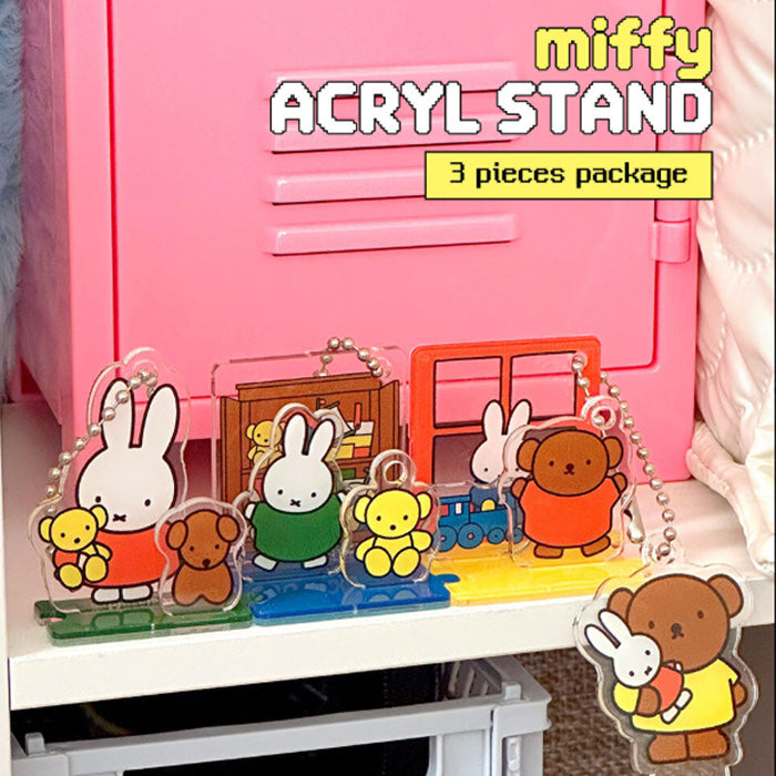 Miffy Acrylic Deco Figure Set – 3-Piece Stand & Bag Charm