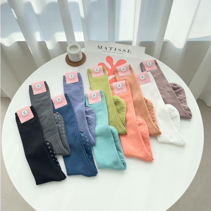 Balance Grip Knee-High Yoga Socks Non slip Made in Korea