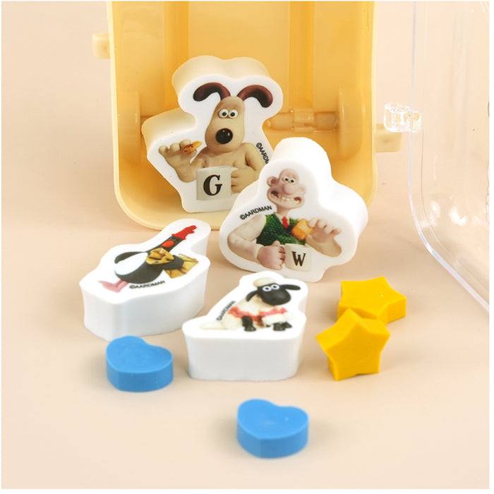 Wallace & Gromit Mini Luggage Eraser Set