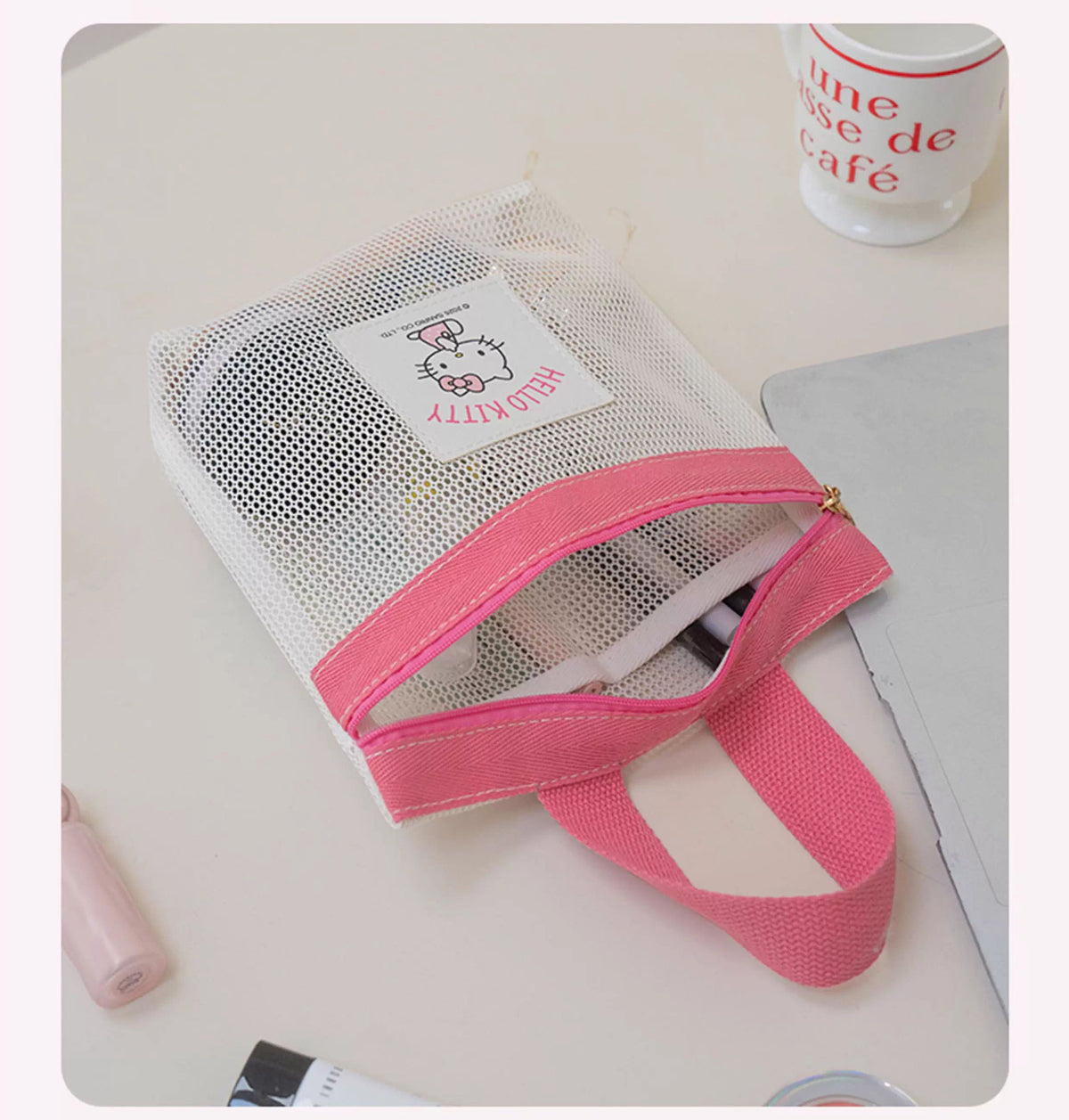 Sanrio Mesh Mini Tote Bag – 4 Styles (Hello Kitty / Pochacco / My Melody / Kuromi)