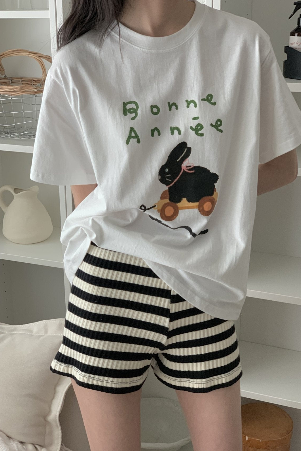 Bonne Bunny Graphic Cotton Tee - Luckyplanetusa