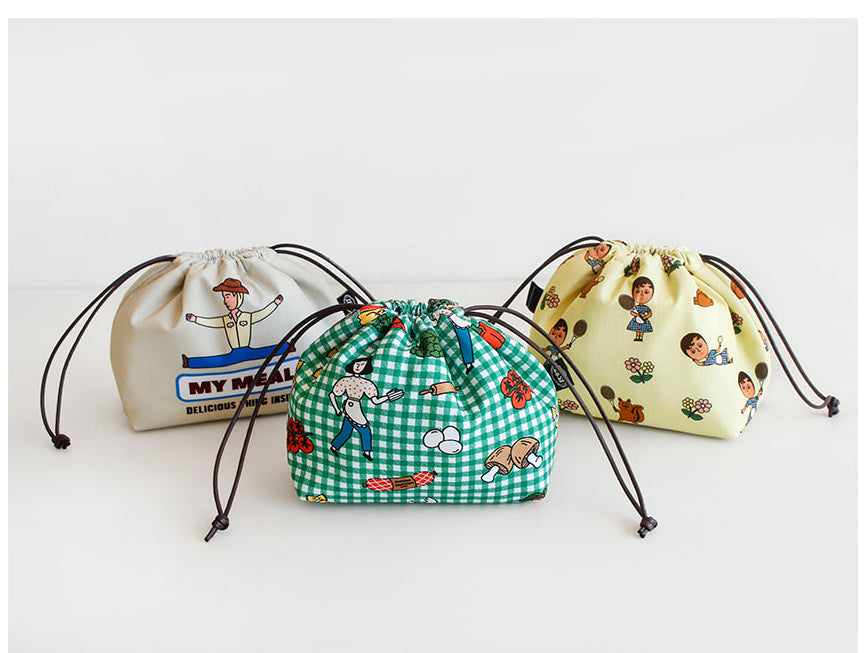 1537 Made in Korea Oxford Cotton Insulated Lunch Pouch – 3 Styles