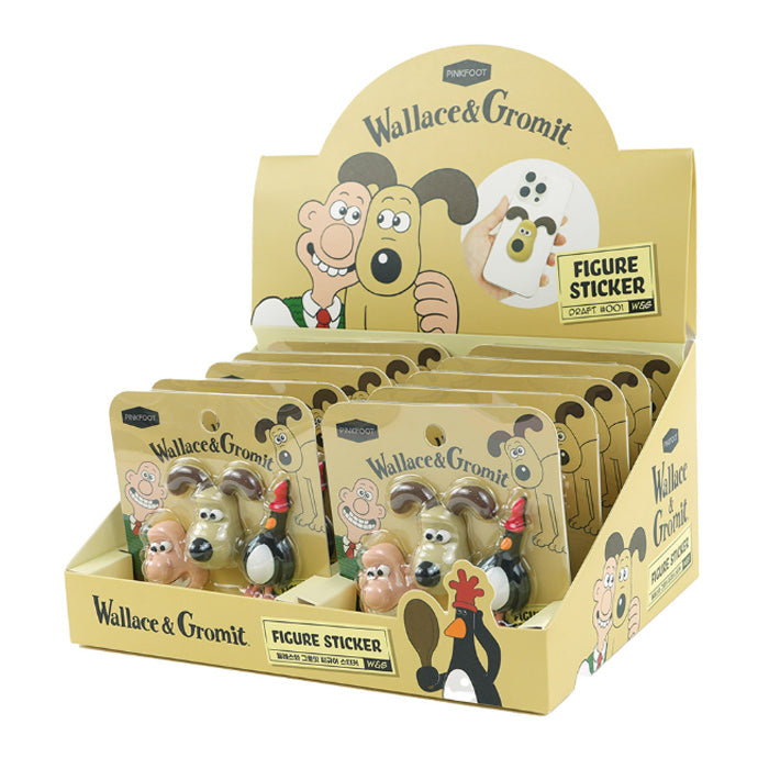 Wallace & Gromit 3D Figure Sticker Set – Desk & Gadget Decor