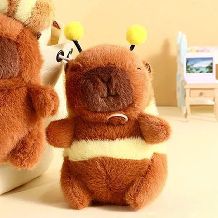 Bee Capybara Plush Keychain – Flapping Wing Edition