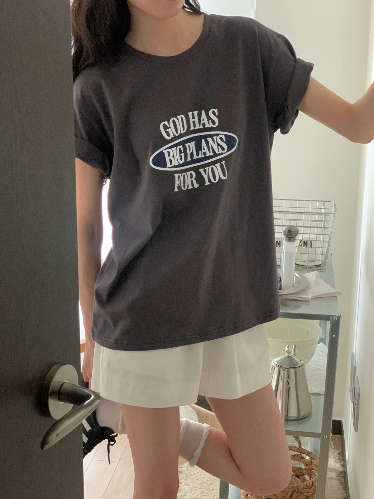 Big Plans Graphic Cotton Tee Made in Korea - Luckyplanetusa