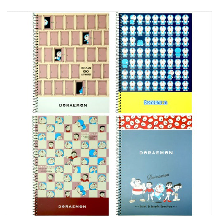 Doraemon Classic Spiral Notebook – A4 Size Random
