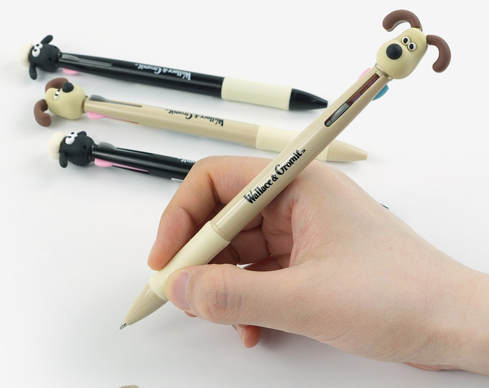 Wallace & Gromit 3-Color Figure Ballpoint Pen – 0.7mm (Gromit / Shaun)