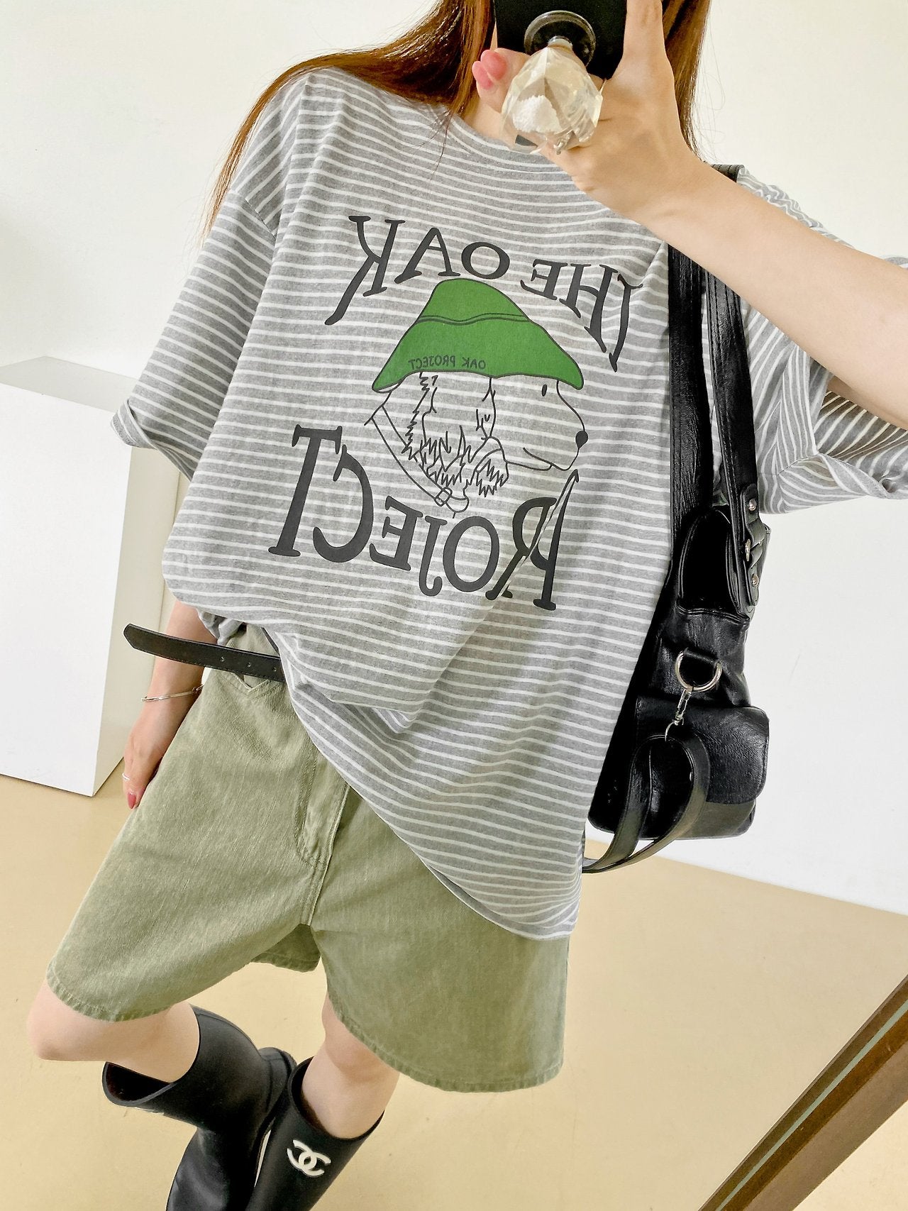 Oak Project Stripe Oversized Tee - Luckyplanetusa