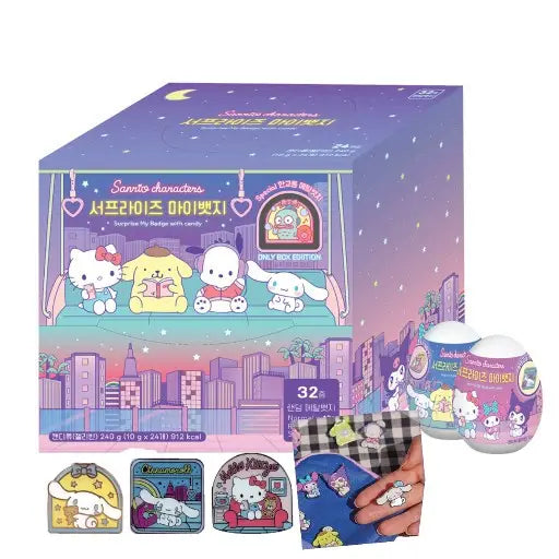 Sanrio Character pins Badge Random Egg Box-24Pcs Limited