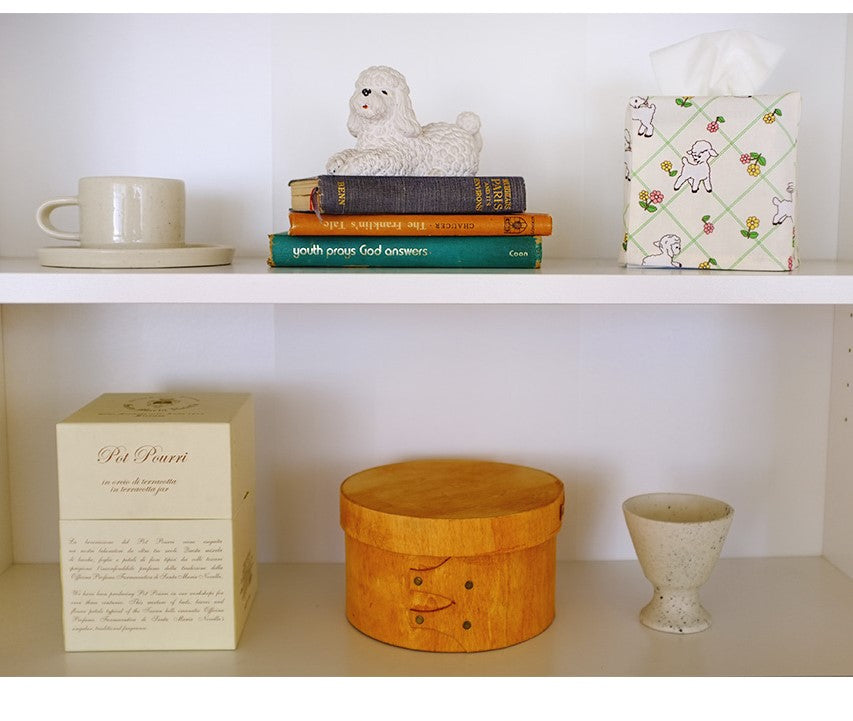 Canvas Square Tissue Box Cover/Case- Home Deco