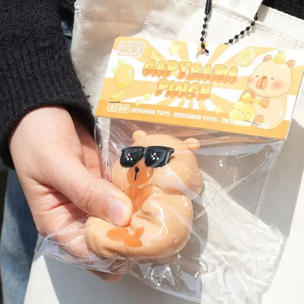Gentle Capybara Squishy Toy – Orange Edition