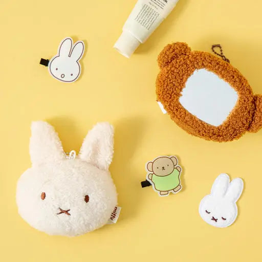 Miffy & Boris Plush Mirror Keychain – Soft Sherpa Edition