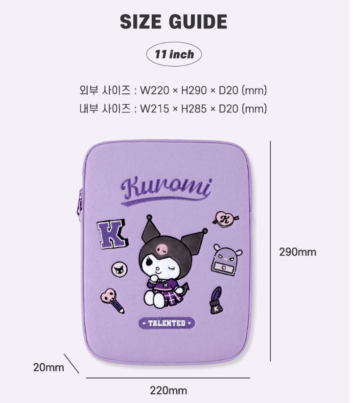 Sanrio My Melody Premium 11" i-Pad Tablet Pouch Case-Official Bags/Cinnamoroll, Kuromi Back to school, Tablet cover/sleeves