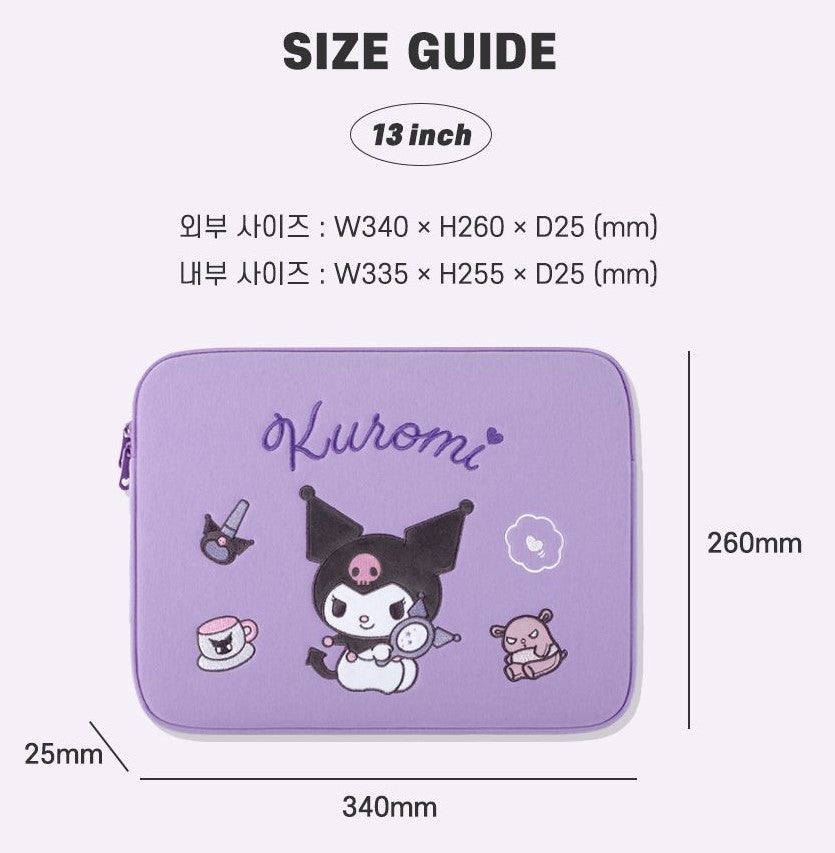Sanrio My Melody Premium 13" Laptop Tablet Cover Case-Official Bags/Cinnamoroll, Kuromi Back to school, Tablet ,Macbook, ipad cover/sleeves