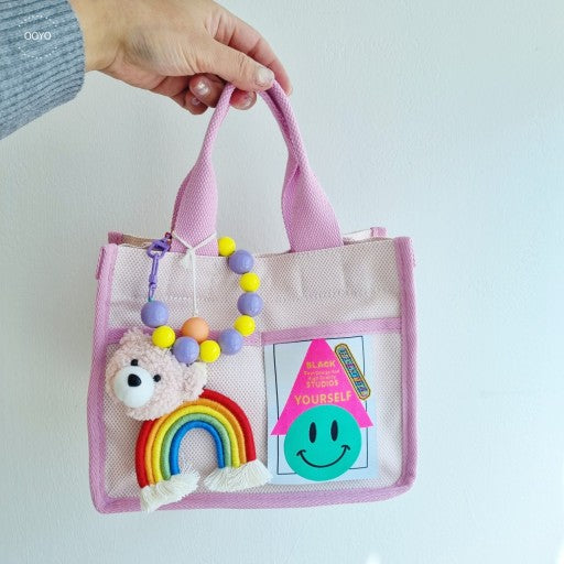 Daily Smile Canvas Body Cross Shoulder Tote Bag with Pocket