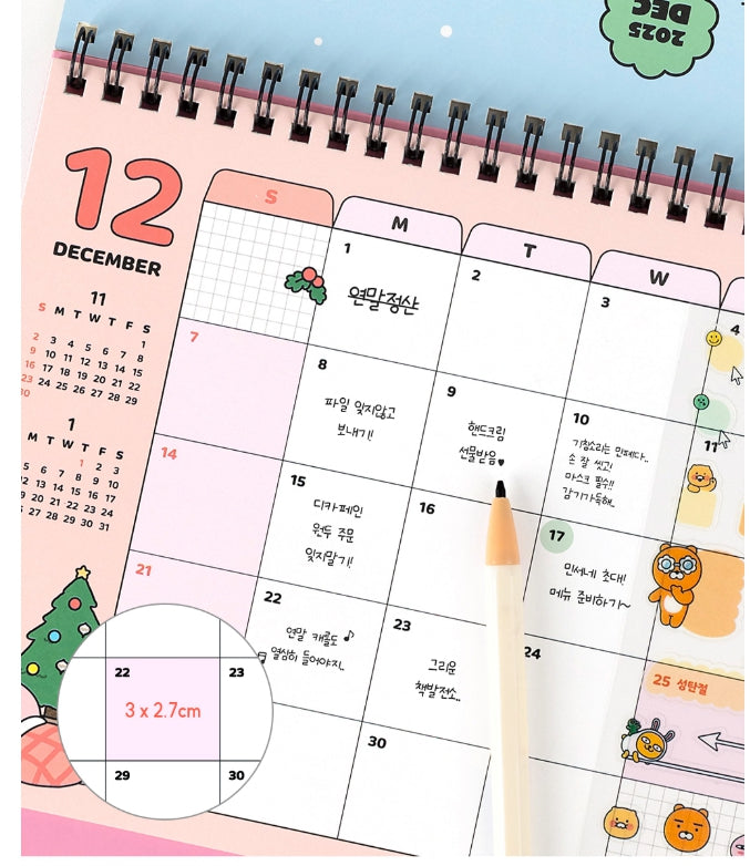 Kakao Friends 2026 Basic Desk Calendar — Bright & Fun Everyday Design