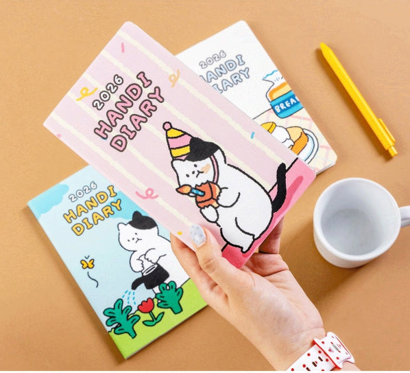 2026 Handy Diary — Cat-Themed Illustrated Planner (Random)