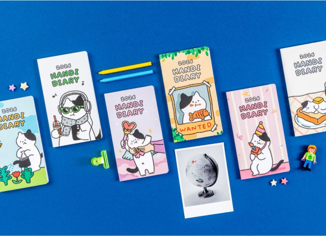 2026 Handy Diary — Cat-Themed Illustrated Planner (Random)