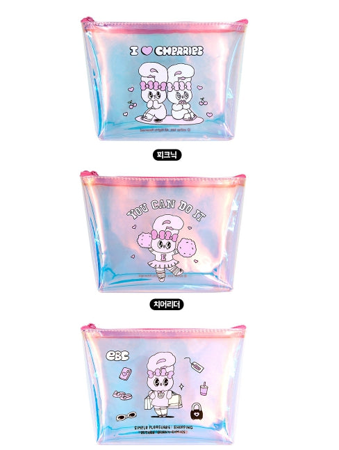 Esther Bunny Aesthetic Hologram Pouch – Cute Makeup & Travel Bag - Luckyplanetusa