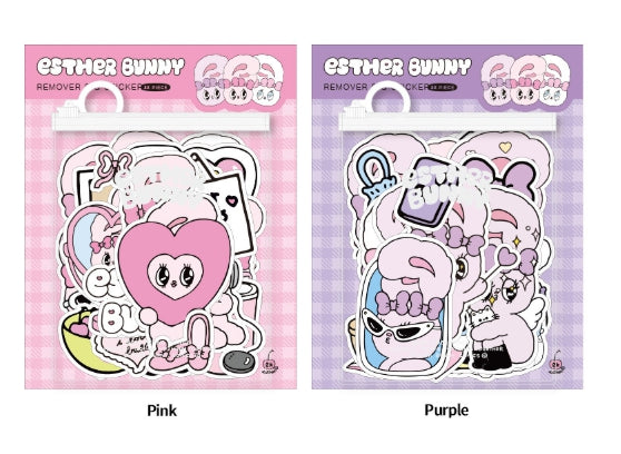Esther Bunny Big Sticker Pack – Removable Deco Sticker Set - Luckyplanetusa