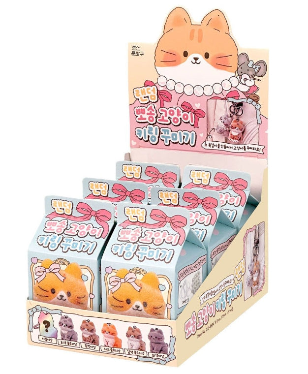 Fluffy Cat DIY Keychain Kit – Surprise Blind Box Charm 6PC Set - Luckyplanetusa