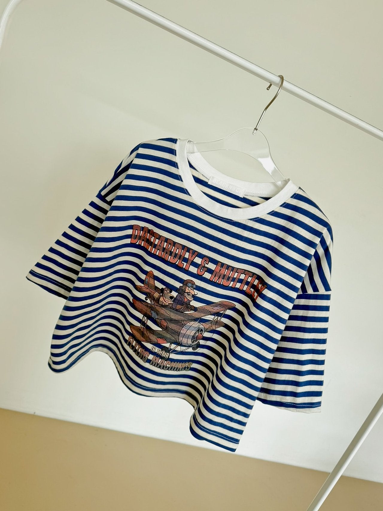 Vintage Pilot Stripe Crop Tee - Luckyplanetusa