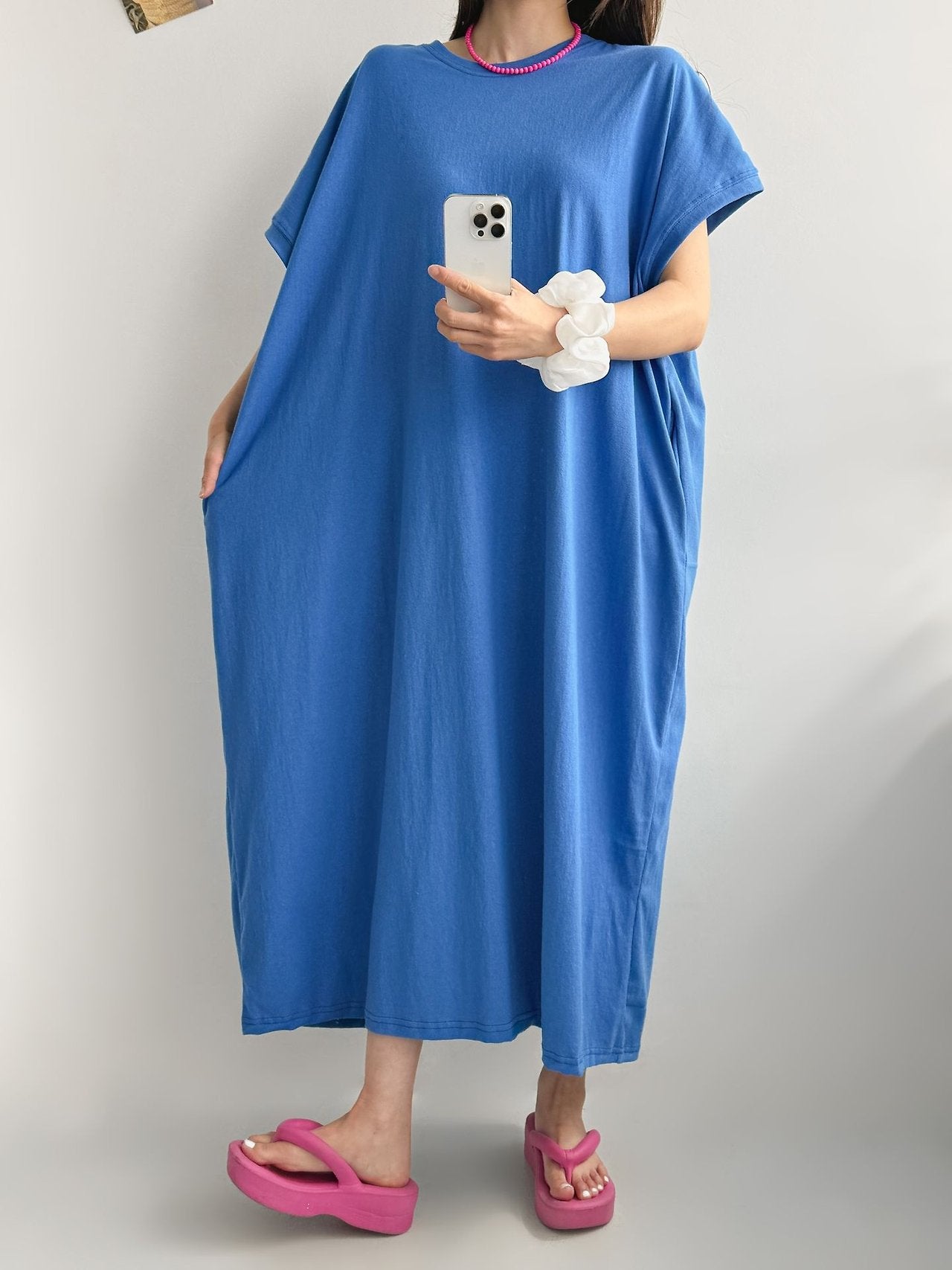 Soft Breeze Oversized Cotton Maxi Dress - Luckyplanetusa