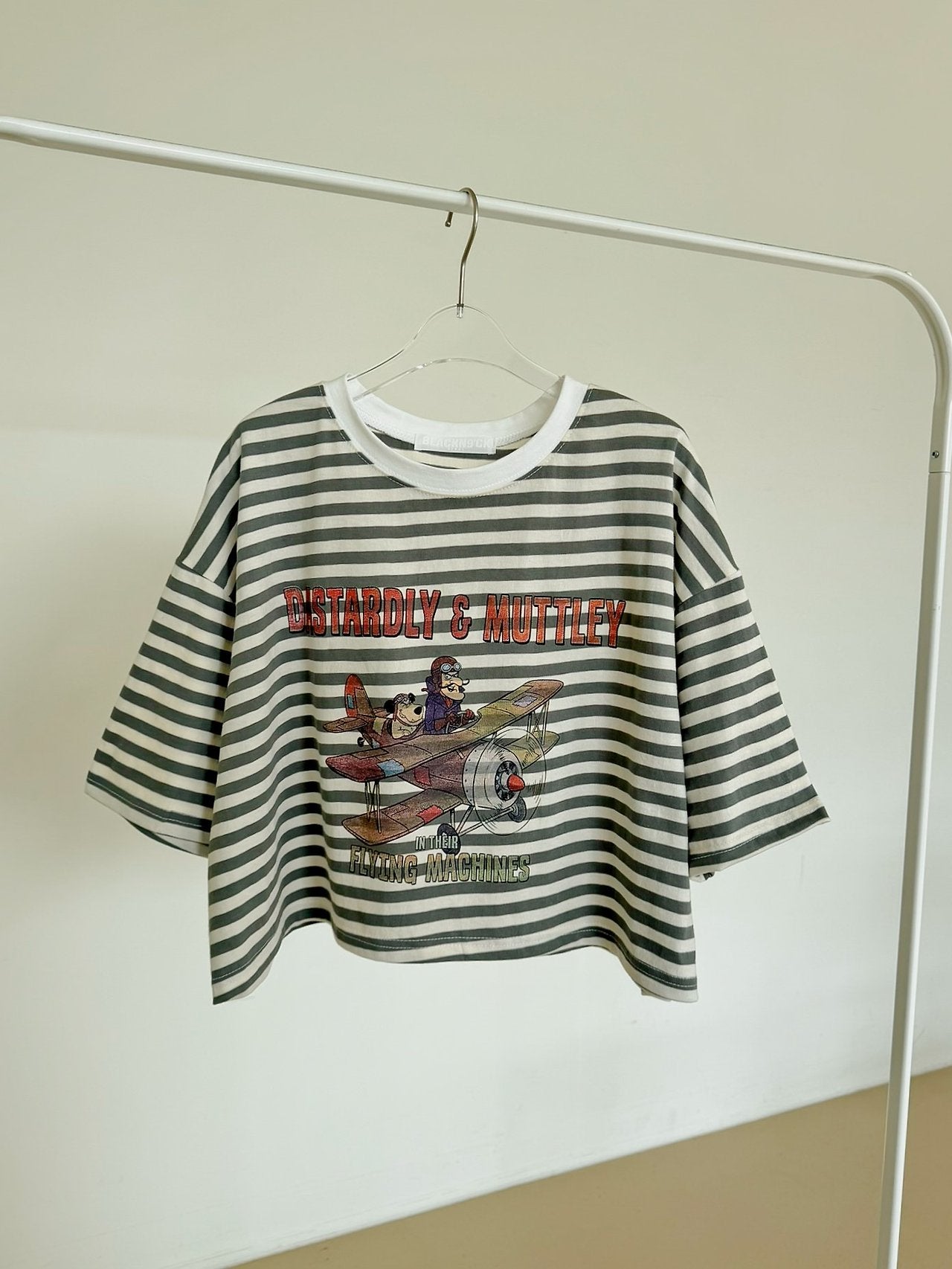 Vintage Pilot Stripe Crop Tee - Luckyplanetusa