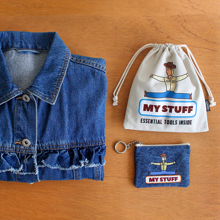 1537 Keyring Pouch – Small Embroidered Zip Pouch with Chain Ring