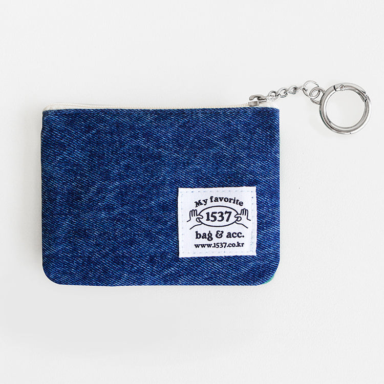 1537 Keyring Pouch – Small Embroidered Zip Pouch with Chain Ring