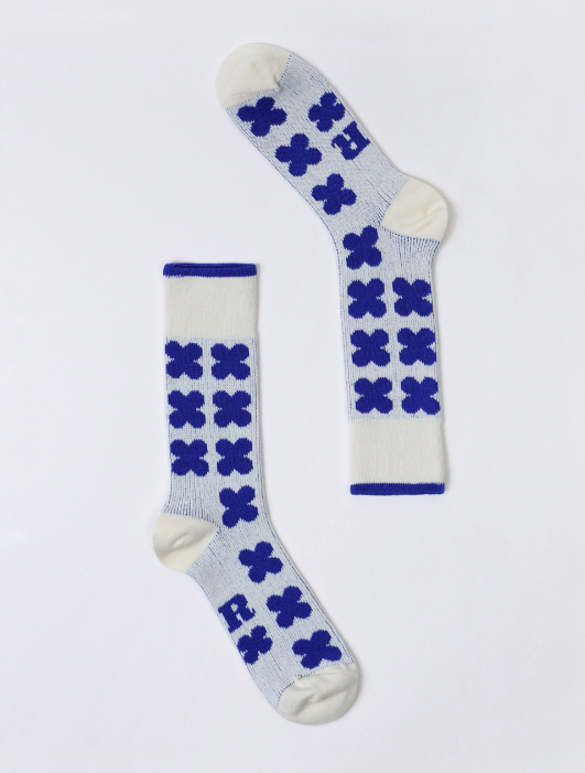 DRP Play Socks – Clover in Ohio Pop White Athletic Socks Golf, Tennis, Jogging